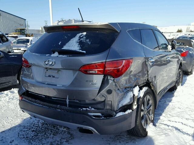 5XYZUDLBXDG114877 - 2013 HYUNDAI SANTA FE S GRAY photo 4