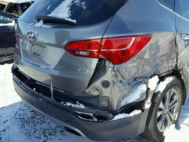 5XYZUDLBXDG114877 - 2013 HYUNDAI SANTA FE S GRAY photo 9