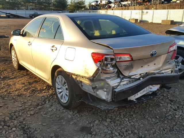 4T1BD1FKXEU133937 - 2014 TOYOTA CAMRY HYBR TAN photo 3