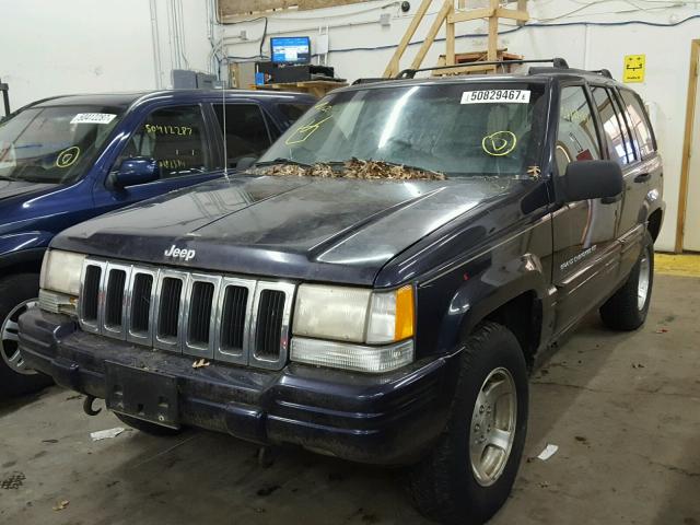 1J4GZ48S8WC214074 - 1998 JEEP GRAND CHER BLUE photo 2