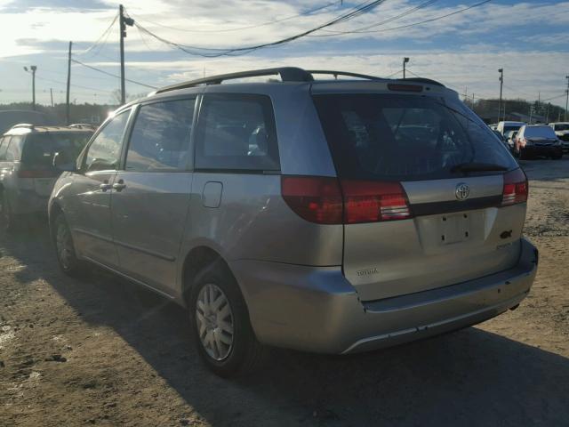 5TDZA23C44S168619 - 2004 TOYOTA SIENNA CE SILVER photo 3