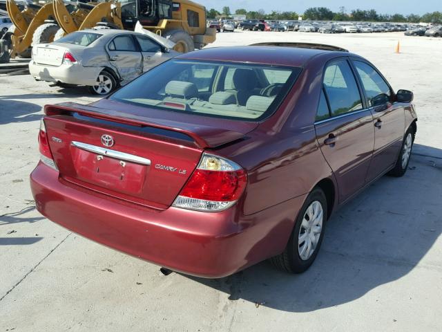 4T1BE32KX6U115924 - 2006 TOYOTA CAMRY LE RED photo 4