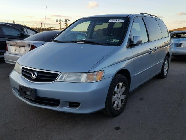 5FNRL18684B102909 - 2004 HONDA ODYSSEY EX BLUE photo 2