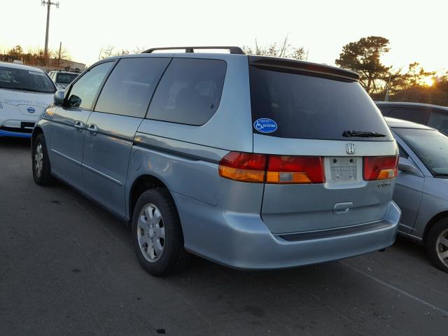 5FNRL18684B102909 - 2004 HONDA ODYSSEY EX BLUE photo 3