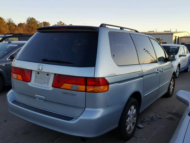 5FNRL18684B102909 - 2004 HONDA ODYSSEY EX BLUE photo 4