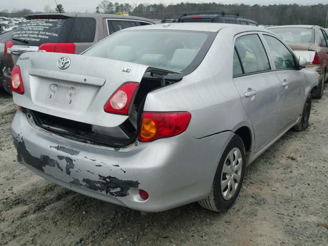 1NXBU4EE9AZ375139 - 2010 TOYOTA COROLLA BA SILVER photo 4