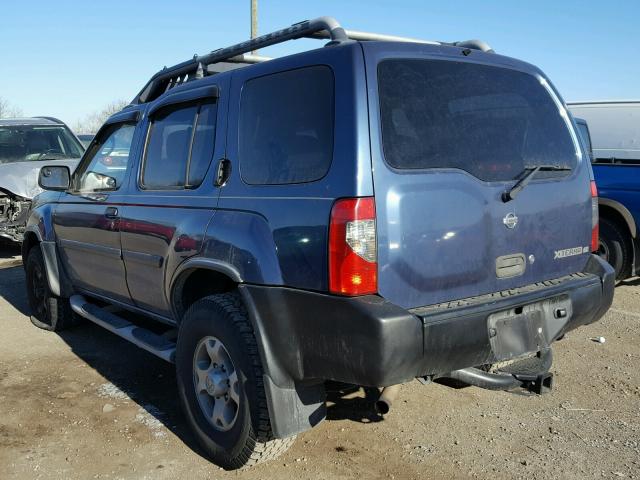 5N1ED28Y1YC589338 - 2000 NISSAN XTERRA XE BLUE photo 3