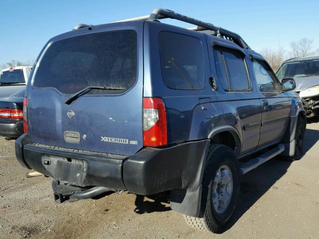 5N1ED28Y1YC589338 - 2000 NISSAN XTERRA XE BLUE photo 4