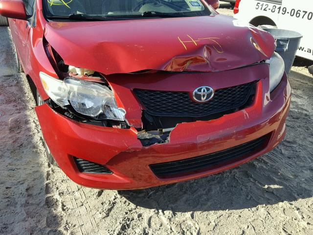 1NXBU4EE0AZ170356 - 2010 TOYOTA COROLLA BA RED photo 9