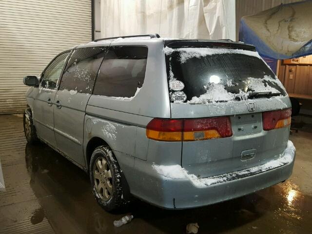 2HKRL18033H505031 - 2003 HONDA ODYSSEY EX BLUE photo 3