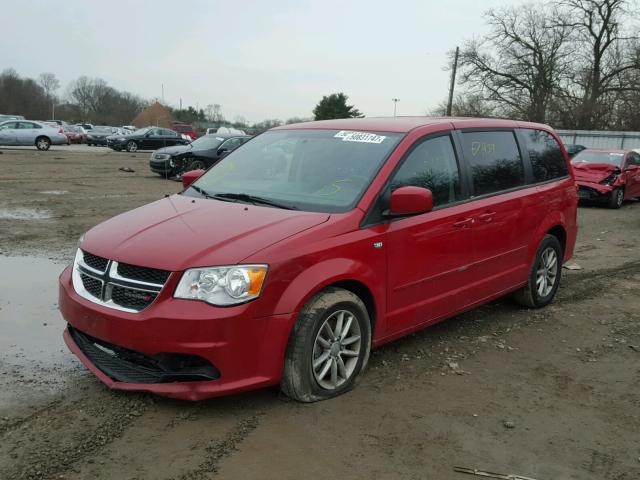 2C4RDGBG6ER223364 - 2014 DODGE GRAND CARA RED photo 2