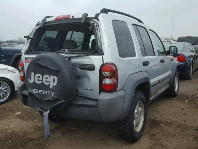 1J4GK48KX7W576878 - 2007 JEEP LIBERTY SP SILVER photo 4