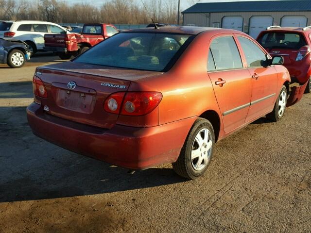 1NXBR32E38Z003418 - 2008 TOYOTA COROLLA CE RED photo 4