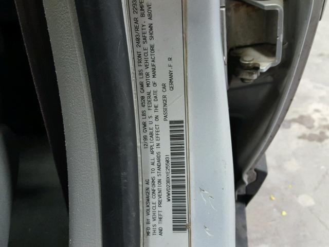 WVWVD23BXYE255031 - 2000 VOLKSWAGEN PASSAT GLX 银色 照片 10