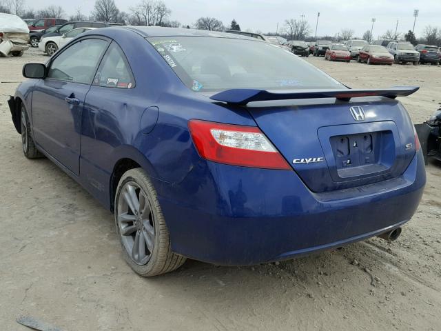 2HGFG21558H705624 - 2008 HONDA CIVIC SI BLUE photo 3