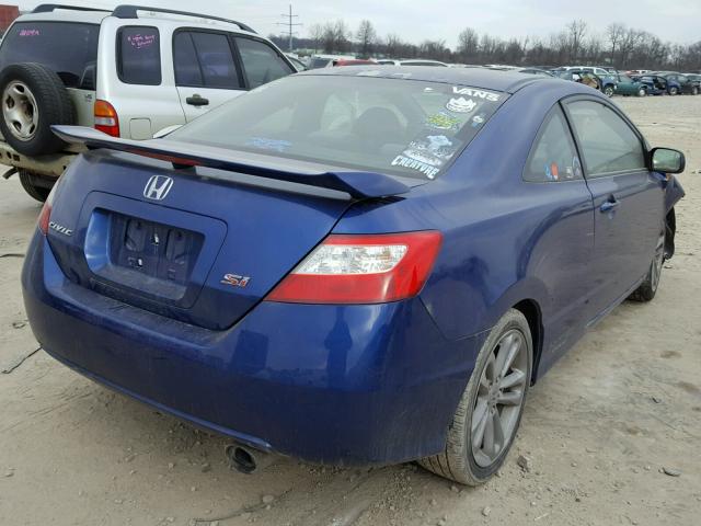 2HGFG21558H705624 - 2008 HONDA CIVIC SI BLUE photo 4