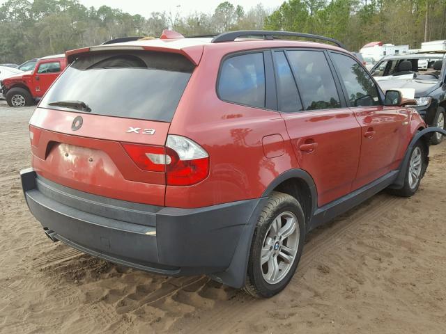 WBXPA93455WD10301 - 2005 BMW X3 3.0I RED photo 4