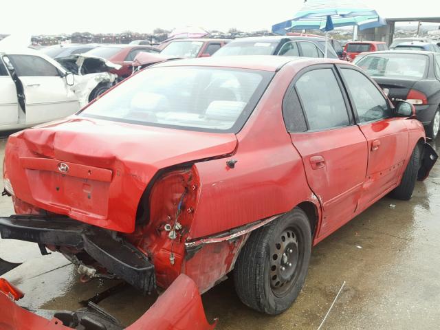 KMHDN46D54U818872 - 2004 HYUNDAI ELANTRA GL RED photo 4