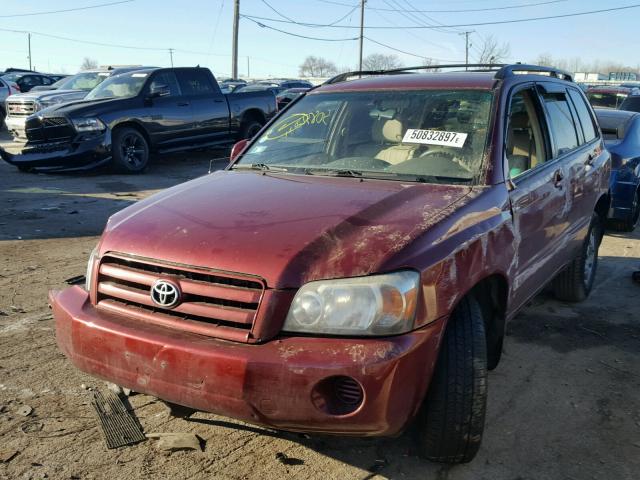 JTEGP21A140036830 - 2004 TOYOTA HIGHLANDER RED photo 2