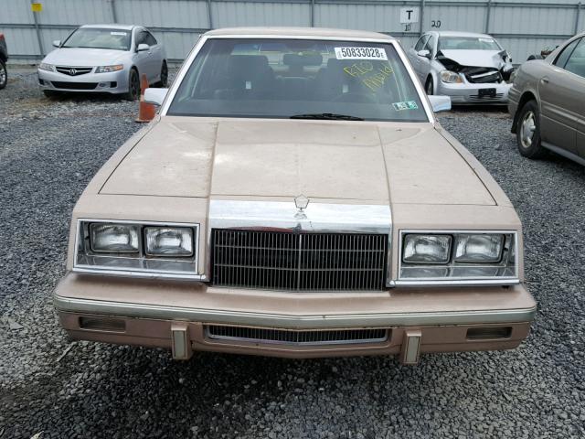 1C3BT56E9HC147822 - 1987 CHRYSLER NEW YORKER TAN photo 9