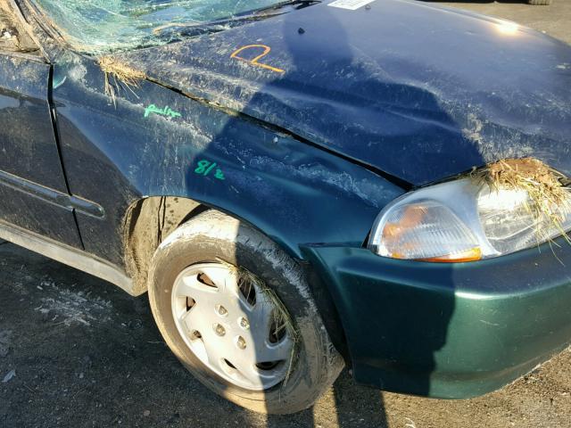 2HGEJ8644VH520976 - 1997 HONDA CIVIC EX მწვანე ფოტო 9