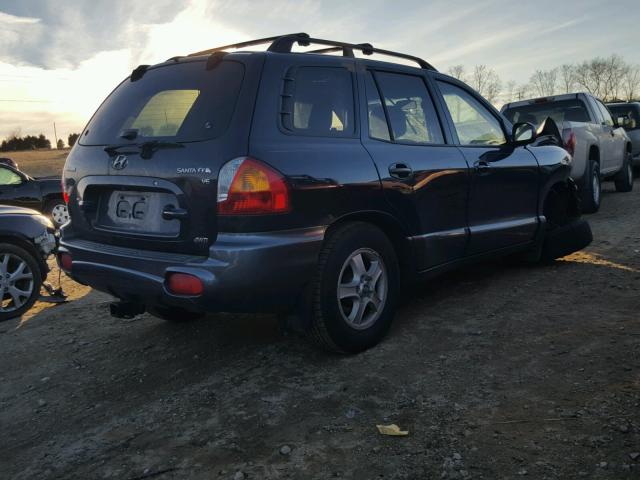 KM8SC73D74U597276 - 2004 HYUNDAI SANTA FE G BLUE photo 4