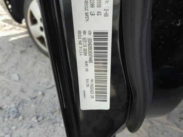 1B3HB28B38D674485 - 2008 DODGE CALIBER BLACK photo 10