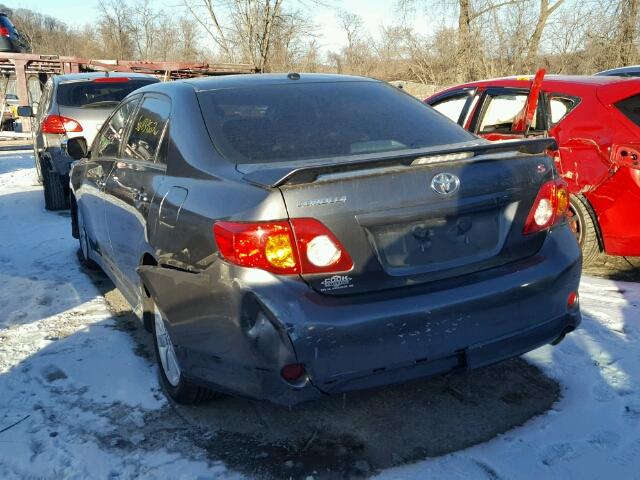 2T1BU40E89C024873 - 2009 TOYOTA COROLLA BA GRAY photo 3