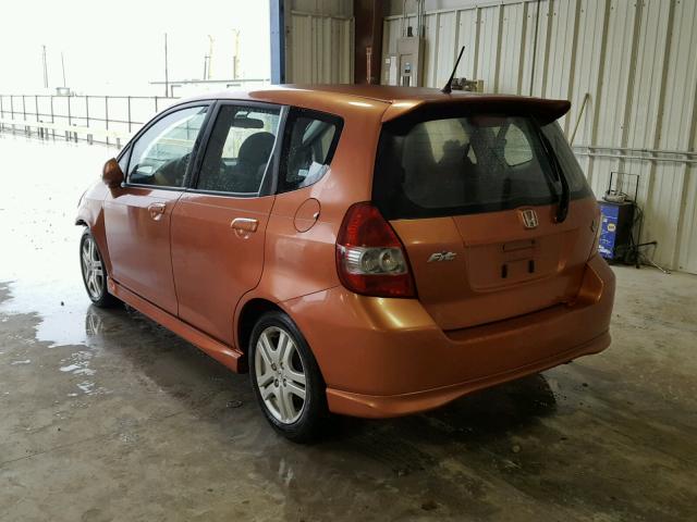 JHMGD38627S033964 - 2007 HONDA FIT S ORANGE photo 3