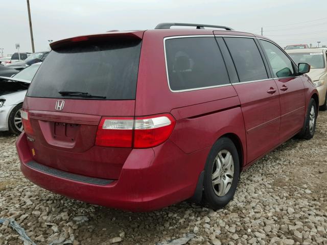 5FNRL38786B090901 - 2006 HONDA ODYSSEY EX RED photo 4