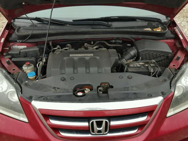 5FNRL38786B090901 - 2006 HONDA ODYSSEY EX RED photo 7