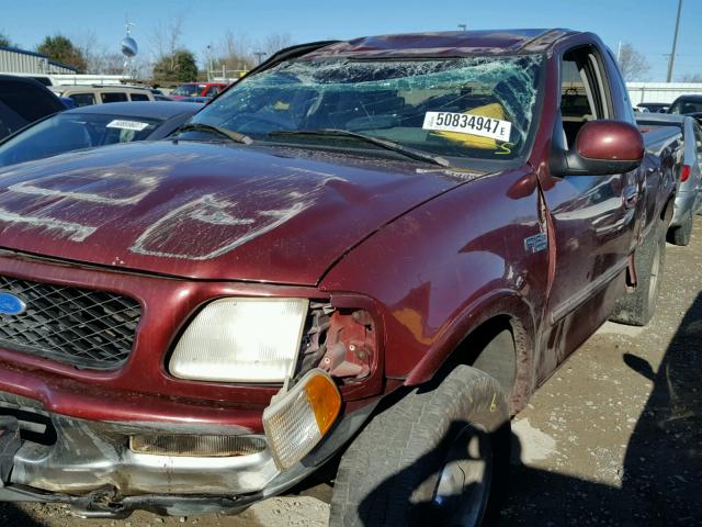 1FTDX18WXVKC37568 - 1997 FORD F150 BURGUNDY photo 2