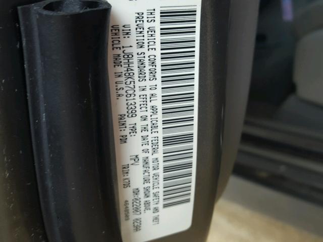 1J8HH48K57C613399 - 2007 JEEP COMMANDER 灰色 照片 10