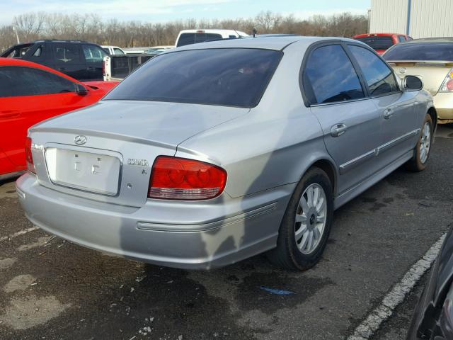 KMHWF35H55A112279 - 2005 HYUNDAI SONATA GLS SILVER photo 4