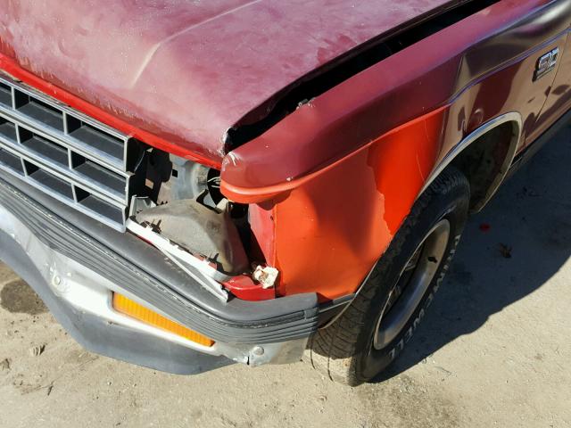 1GCCS19Z3L8121349 - 1990 CHEVROLET S TRUCK S1 RED photo 10