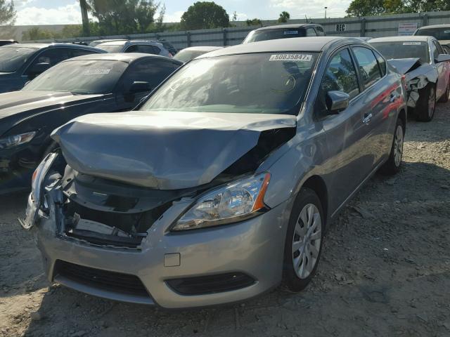 3N1AB7AP4EY251994 - 2014 NISSAN SENTRA S GRAY photo 2