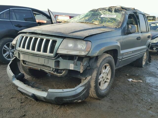 1J4GW48S24C201133 - 2004 JEEP GRAND CHER GREEN photo 2