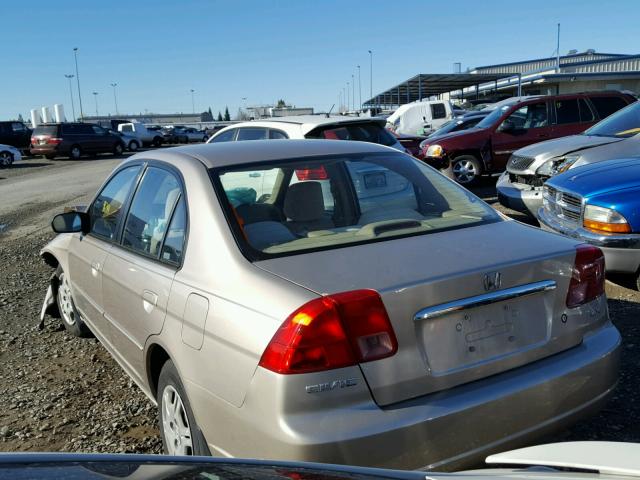 JHMES16552S003586 - 2002 HONDA CIVIC LX TAN photo 3