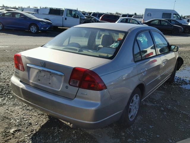 JHMES16552S003586 - 2002 HONDA CIVIC LX TAN photo 4