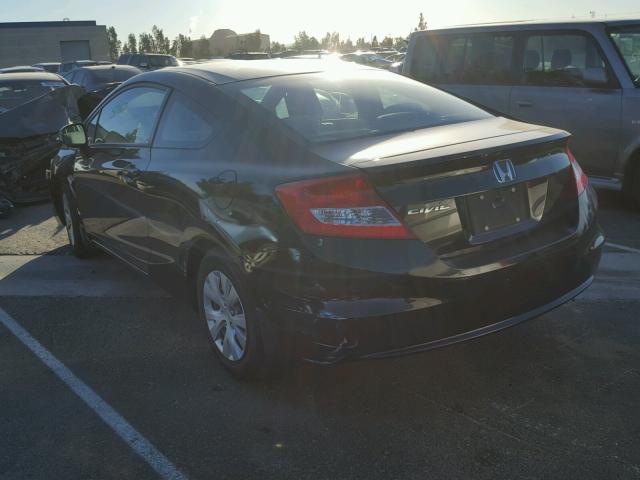 2HGFG3B50CH564863 - 2012 HONDA CIVIC LX BLACK photo 3