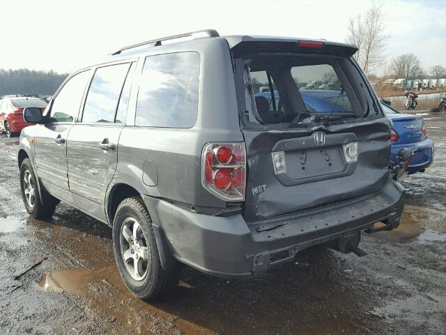 5FNYF28478B025706 - 2008 HONDA PILOT EX GRAY photo 3