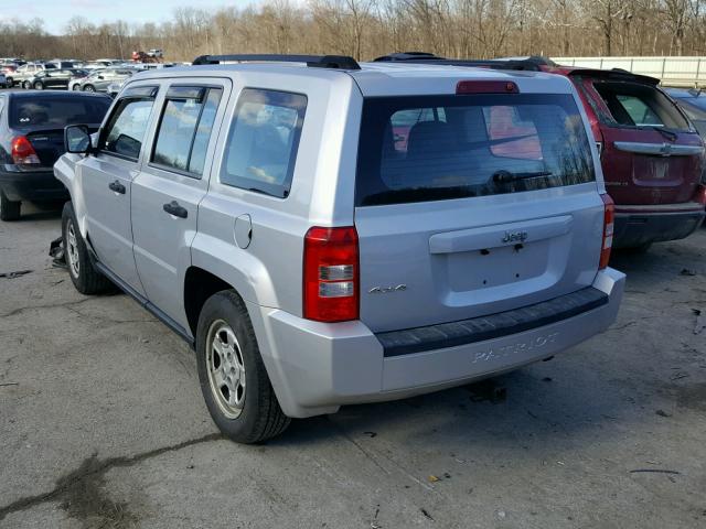 1J8FF28W27D294039 - 2007 JEEP PATRIOT SP SILVER photo 3