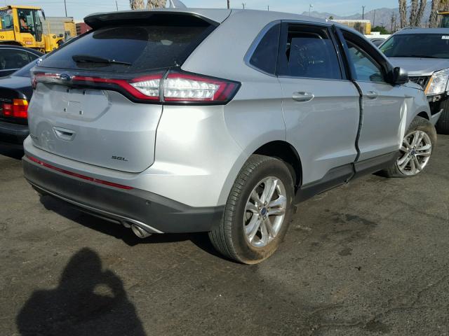 2FMPK3J84FBB55863 - 2015 FORD EDGE SEL SILVER photo 4