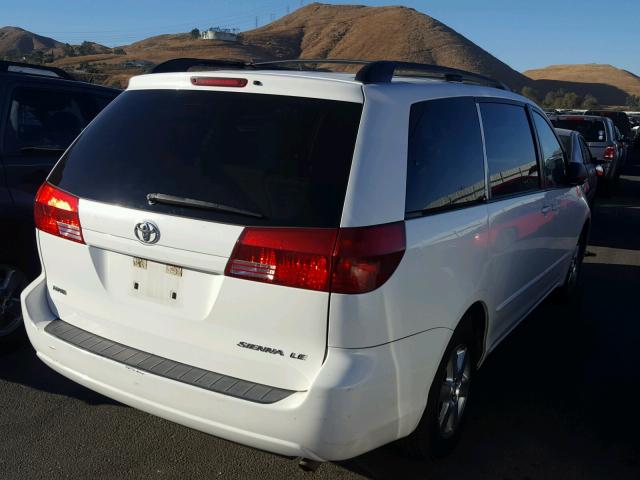 5TDZA23C94S137883 - 2004 TOYOTA SIENNA CE WHITE photo 4