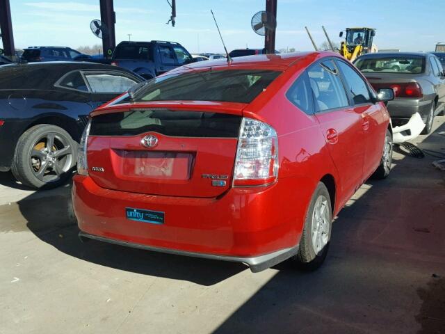 JTDKB20U297835054 - 2009 TOYOTA PRIUS RED photo 4