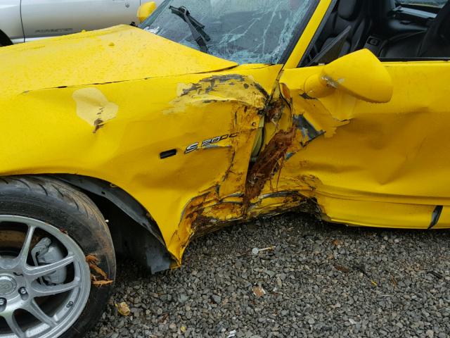 JHMAP11432T001330 - 2002 HONDA S2000 YELLOW photo 10