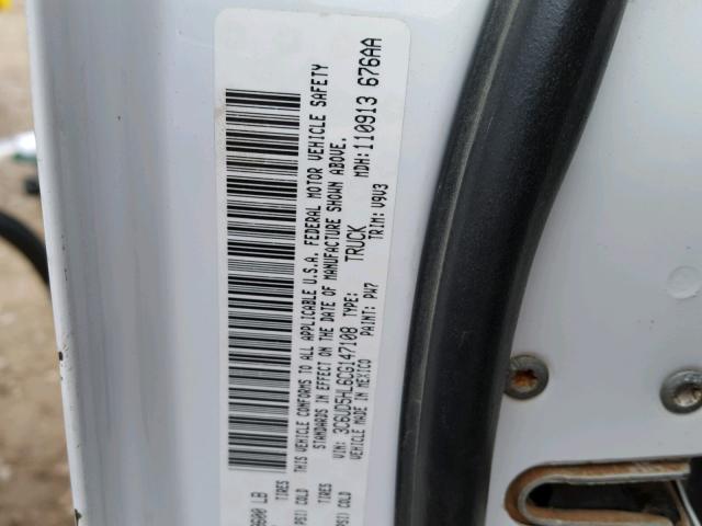 3C6UD5HL6CG147108 - 2012 DODGE RAM 2500 S WHITE photo 10