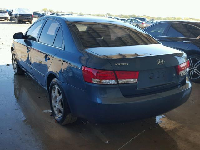 5NPEU46C96H110298 - 2006 HYUNDAI SONATA GLS BLUE photo 3