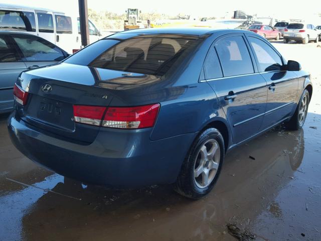 5NPEU46C96H110298 - 2006 HYUNDAI SONATA GLS BLUE photo 4