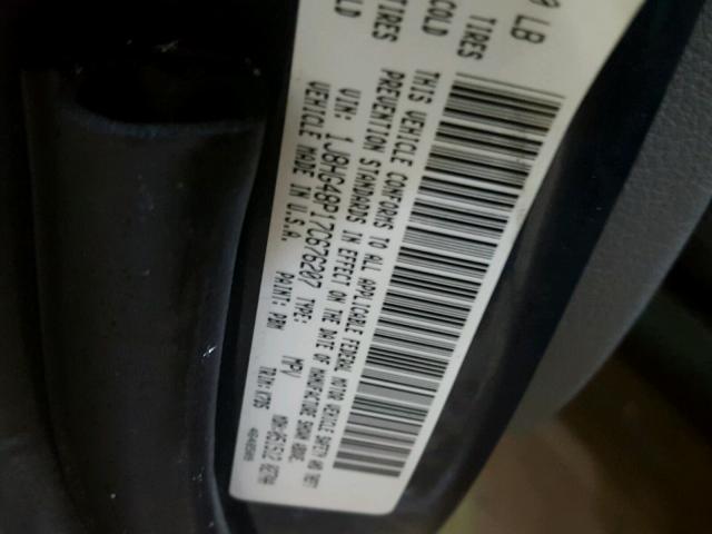 1J8HG48P17C676207 - 2007 JEEP COMMANDER BLUE photo 10